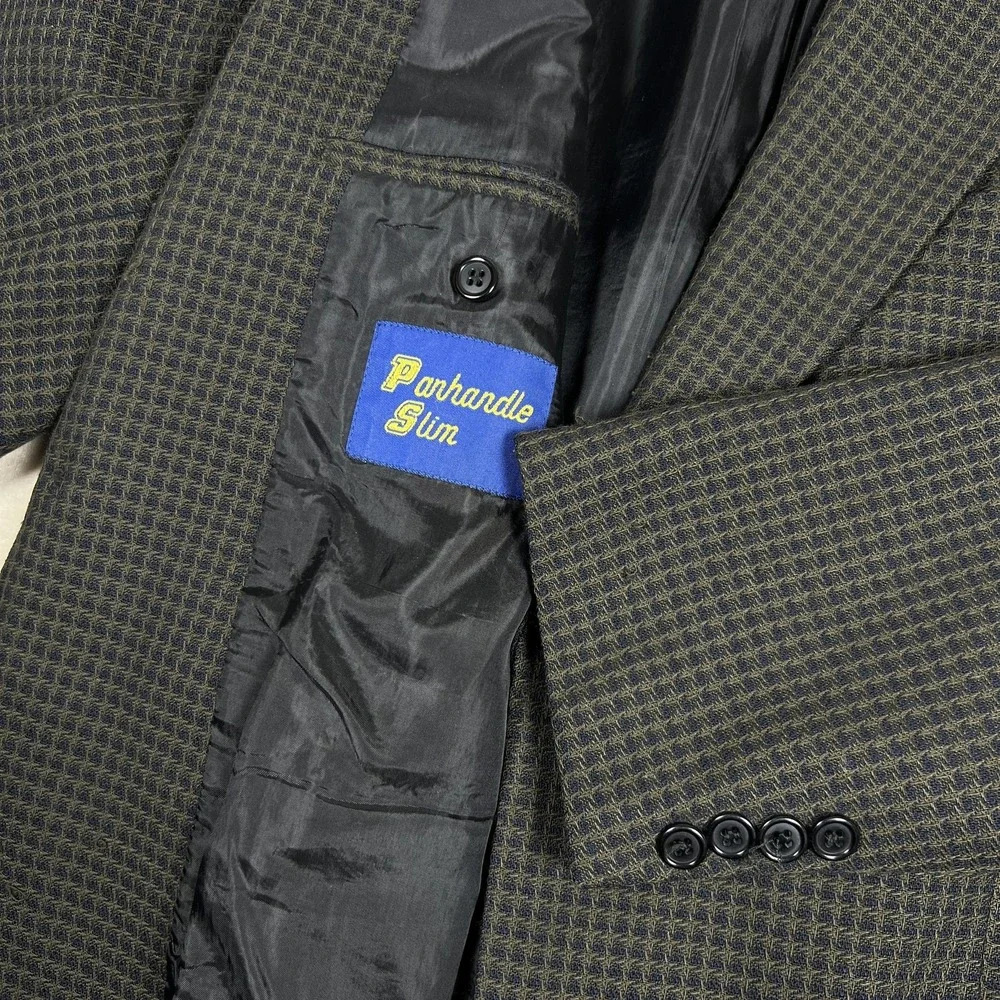 Panhandle Slim Western Blazer 42R‎ Men's Micro Check Jacket Western Yoke